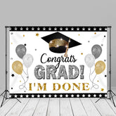 Aperturee - Silber goldener Glitzer Ballon Absolventen Fotohintergrund